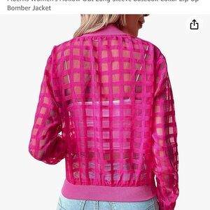 Barbie pink baseball jacket